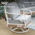 thumbnail image 3 of MF Studio 7-Seater Patio Conversation Set Metal Outdoor Furniture with Swivel Chair Sofa Gray, 3 of 10