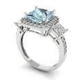 thumbnail image 2 of 3.005 ctw 3 Stone Anniversary Ring for Women | Princess Cut Natural Swiss Blue Topaz | Hyperallergenic Solid 14K White Gold, 2 of 5