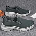 thumbnail image 4 of Men's Breathable Mesh Slip-On Walking Shoes, Lightweight No-Tie Casual Sneakers with Cushioned Thick Sole, Comfortable Footwear for Seniors, Travel, and Everyday Wear, 4 of 10