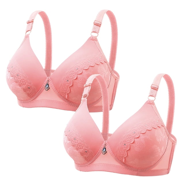 Mujeres (menos de $15) | Conjunto de 2 sujetadores sin aros Sentuca para mujer, sujetador push-up diario, ropa interior cómoda y fruncida
