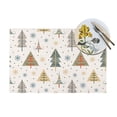 thumbnail image 4 of XMXT 1 Pcs Woven Placemats, Snowflake Christmas Trees Design Stain Resistant Anti-Skid Placemat for Kitchen Table, 12 x 18 inches, 4 of 6