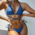 thumbnail image 3 of Cheers US Women's Sexy Braid Halter Cutout Brazilian 2PCS Bikini Sets Swimsuit, 3 of 7