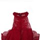 thumbnail image 2 of Vestido halter de encaje calado para mujer, vestido plisado de cintura alta de ganchillo XBTCLXEBCO L;Rojo, 2 of 6