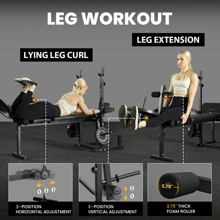 Mikolo 6-in-1 Weight Bench, 800 lbs Capacity photo 5