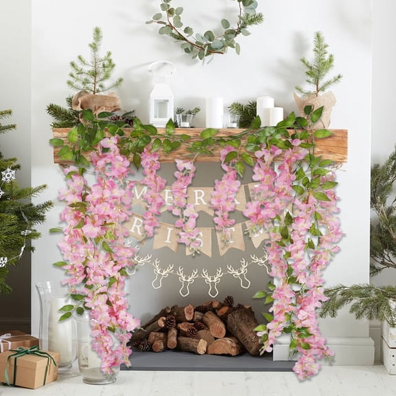 Noothes Wisteria Garland 6 Feet Artificial Flowers 10 Branches Wisteria Hanging Flowers String for Home Garden Wedding Decor Flower Garland for Backdrop