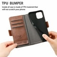 thumbnail image 2 of Compatible with iPhone 15 Case with Card Holder, Premium Leather Wallet Case with Flip Card Slots, Kickstand & Magnetic Closure Business Cover for iPhone 15 Women Men,Darkbrown, 2 of 15