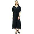 thumbnail image 4 of Bimba Women's Long Maxi Kimono Kaftan Rayon Night Gown Drawstring Tassel Caftan Coverup, 4 of 6