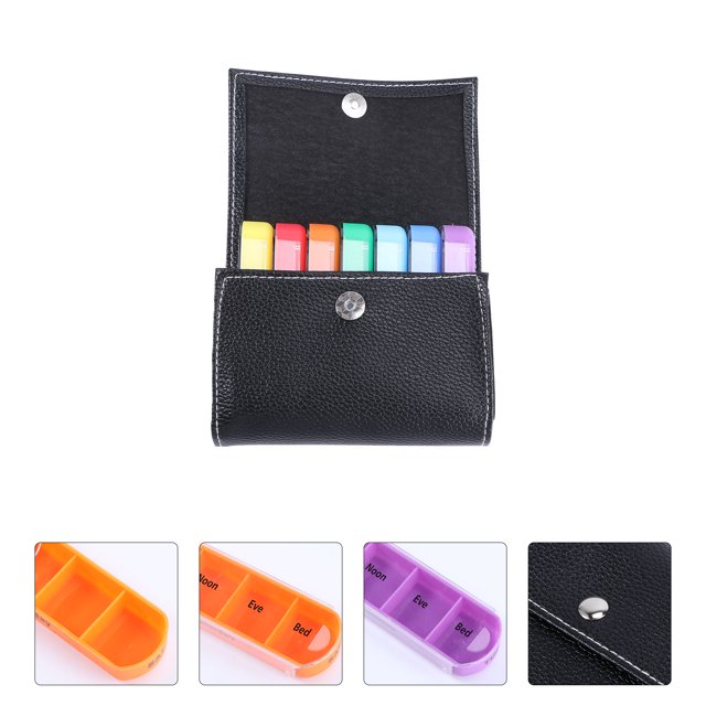 unbranded Caja Para Medicina Semanal Con 28 Compartimentos Colores Surtidos Y Durable Para Viaje