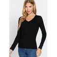 thumbnail image 3 of TheLovely Women's & Juniors Casual Long Sleeve V-Neck Thermal T-Shirts Top, 3 of 4