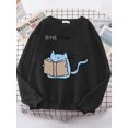 thumbnail image 3 of Sudadera con capucha para mujer, suéter de gran tamaño con estampado de gato, moda coreana, Kawaii, Animal, novedad de 2022, 3 of 5