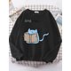 thumbnail image 3 of Sudadera con capucha para mujer, suéter de gran tamaño con estampado de gato, moda coreana, Kawaii, Animal, novedad de 2022, 3 of 5