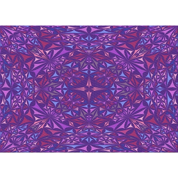 Ahgly Company Indoor Rectangle Patterned Jasmine Purple Area Rugs, 4' x 6'