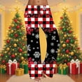 thumbnail image 2 of Christmas Pajama Pants for Women Funny Graphic Wide Leg Trouser Pants Casual Elastic Waist Drawstring Palazzo Pants, 2 of 6