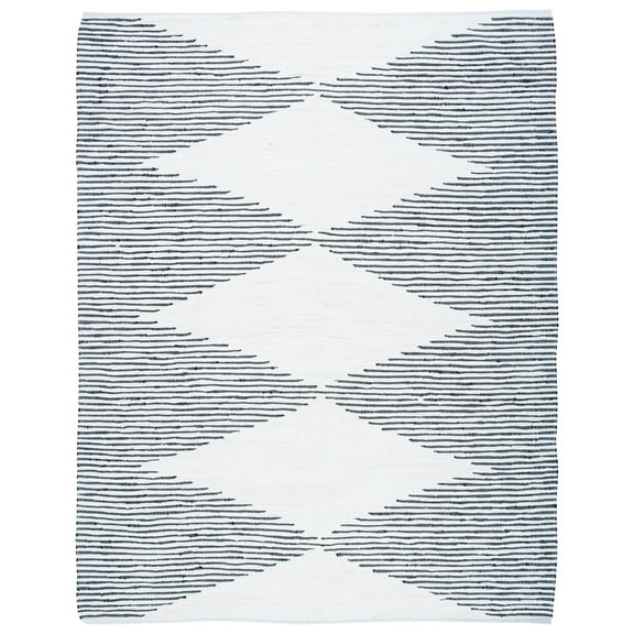 SAFAVIEH Kilim Adams Diamond Cotton Area Rug, Navy/Ivory, 8' x 10'
