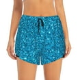 thumbnail image 2 of Goofa Blue Glitter Printed Women 2 in 1 Running Shorts,Quick Dry Athletic Workout Shorts,High Waisted Athletic Shorts with Liner Pockets-X-Large, 2 of 9