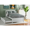 thumbnail image 2 of Aukfa Twin Platform Bed with Trundle - Trundle Bed with Headboard for Kids Teens - White, 2 of 8