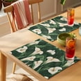 thumbnail image 4 of Summer Flower Placemats Set of 4, Retro Lily Leaf White Floral Watercolor Non-Slip Place Mats Washable Table Mats for Kitchen Dining Table Decorations Indoor/Outdoor, 4 of 9