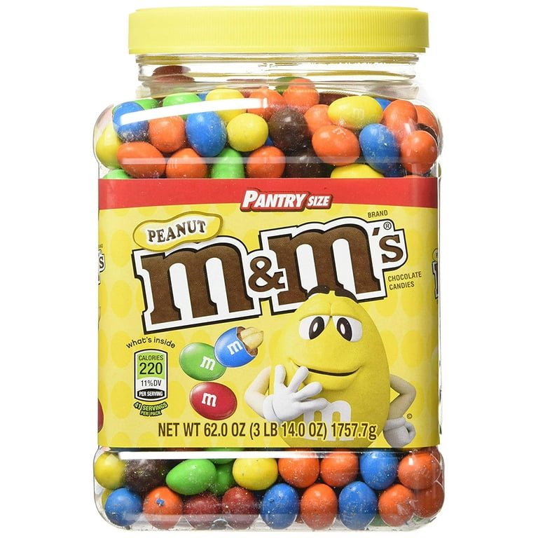  M&M'S Candies, Peanut Chocolate, 62 Ounce Jar, Pack of
