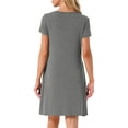 thumbnail image 3 of INSPIRE CHIC Women's Sleepwear Spring Summer Short Sleeves Lounge Nightgown with Pockets L Gray, 3 of 6
