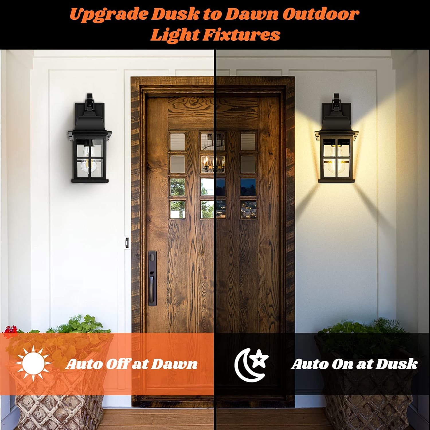 Nordic Hygge 2-Pack Dusk to Dawn Outdoor Wall Lights