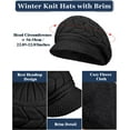thumbnail image 3 of Womens Winter Beanie Hat Warm Knitted Slouchy Wool Hats Cap with Visor, 3 of 4