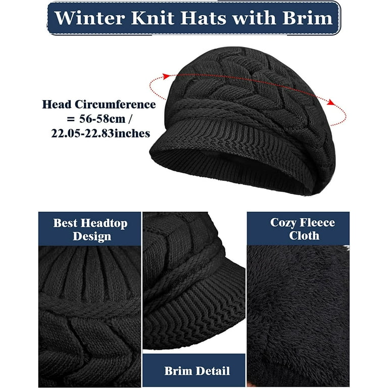 帽子 NUTEMPEROR KNIT BEANIE Womens Winter Beanie Hat Warm Knitted Slouchy Wool Hats Cap