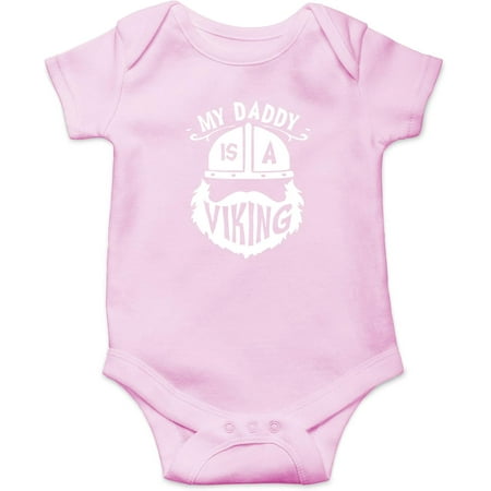 

My Daddy Is A Viking Baby Bodysuit Funny Cute Adorable Infant Outfit Romper Newborn Boys Girls