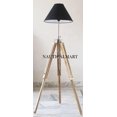 thumbnail image 1 of Marine Designer Royal Nautical Modern Teak Wood Tripod Floor Lamp Stand (Shade Not Included), 1 of 3