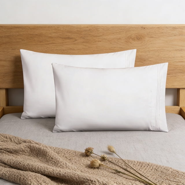 Taies d'Oreiller Style Enveloppe, Lot de 2, Réduction des Frisottis et Casse des Cheveux, Prévention des Froissures et des Rides du Visage, Tenue d'Oreiller Sécurisée, Ensemble de Housses d'Oreiller pour Dortoir, Chambre, Chambre d'Amis, Literie pour la Maison, Usage Quotidien, Sommeil