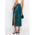 thumbnail image 6 of PRETTYGARDEN Womens Satin Skirt Summer Silk Business Casual High Waisted A Line Flowy Work Wedding Cocktail Midi Skirts, 6 of 7