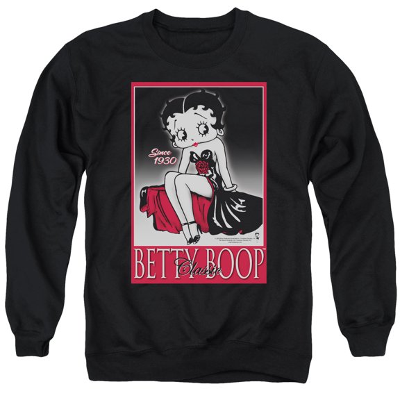 Betty Boop Classic Adult Crewneck Sweatshirt Black