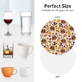 thumbnail image 4 of KLL Drink Coasters Set Round Shape of 4,PU Leather Absorbent Coasters Set Decorative Coffee Cup Coasters Housewarming Gift for Home Decor-turkey hat Pumpkin, 4 of 5