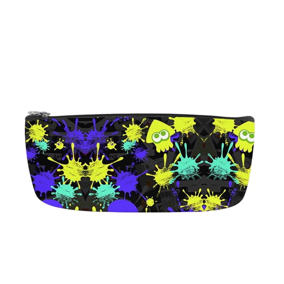 MNHFKGP Splatoon 3D Print Pencil Bag Storage Bag Simple Plaid Pencil Case
