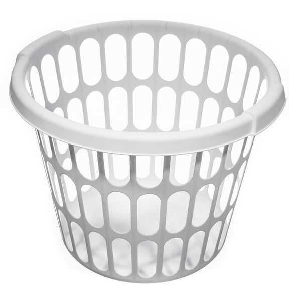 Starplast 1-Bushel Round Laundry Basket, White, Adult