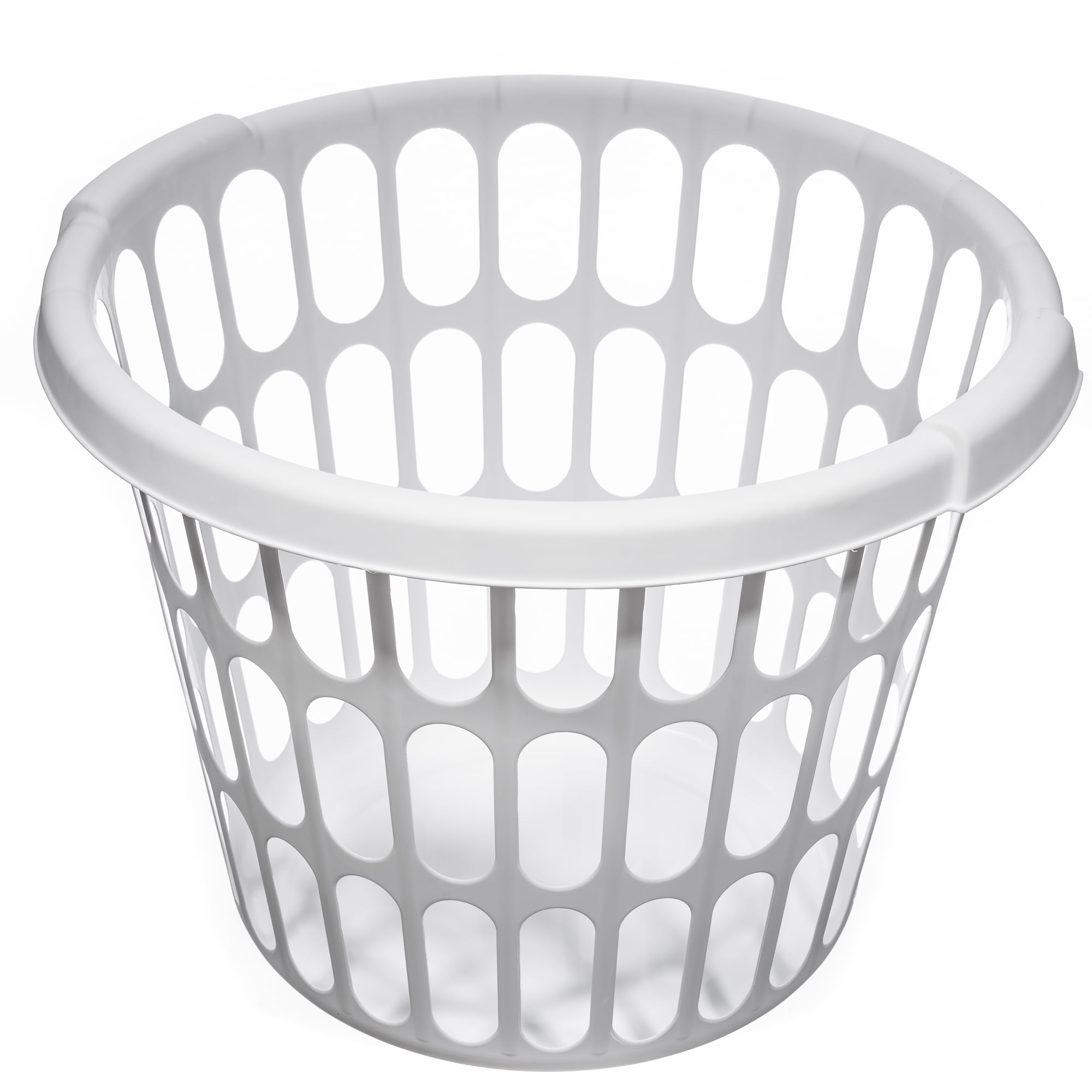 Starplast 1 Bushel Round Laundry Basket, White Plastic