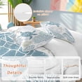 thumbnail image 2 of 3 Piece Blue Turtle Coastal Duvet Cover Set Queen Size, Microfiber Comforter/Quilt Cover with Corner Ties and 2 Pillowcases, Summer Beach Nautical Coral All Season Soft Bedding with Zipper Closure, 2 of 8