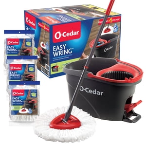 O-Cedar EasyWring Spin Mop & Bucket System With 4 Refills