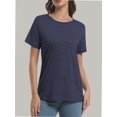 thumbnail image 2 of Womens Tops Short Sleeve T-Shirts Fitted Crewneck Tee, 2 of 6