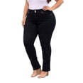 thumbnail image 7 of Jack David Plus Size Women's Stretch Premium Denim Black/Blue Jeans Skinny Pants 39469MS, 7 of 7