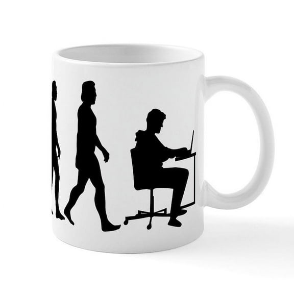 CafePress - Office Evolution Mugs - 11 oz Ceramic Mug - Novelty Coffee Tea Cup