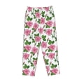 thumbnail image 6 of Uemuo Rose Flowers Pattern Women's Wide Leg Palazzo Lounge Pants with Pockets Light Weight Loose Comfy Casual Pajama Pants-X-Large, 6 of 9