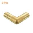 thumbnail image 3 of Conector de codo en ángulo recto de latón de 2 piezas, accesorio de latón de 3/4" ID, accesorios de manguera de aire para conectar agua, combustible, aire y mangueras de aceite, 3 of 7