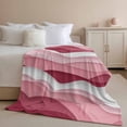 thumbnail image 2 of Throw Blanket for Couch Pink White Ombre Ocean Soft Fleece Flannel Blankets Cozy Lightweight Blanket for Home Sofa Living Room Abstract Waves Bed Throws 30" x 40", 2 of 9