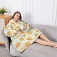 thumbnail image 5 of Oversized Wearable Blanket Hoodie,Colorful Sun Moon Star Planet Pattern Sherpa Blanket Hoodie with Super Pockets,Super Warm Fuzzy Pullover for Women & Men, 5 of 6