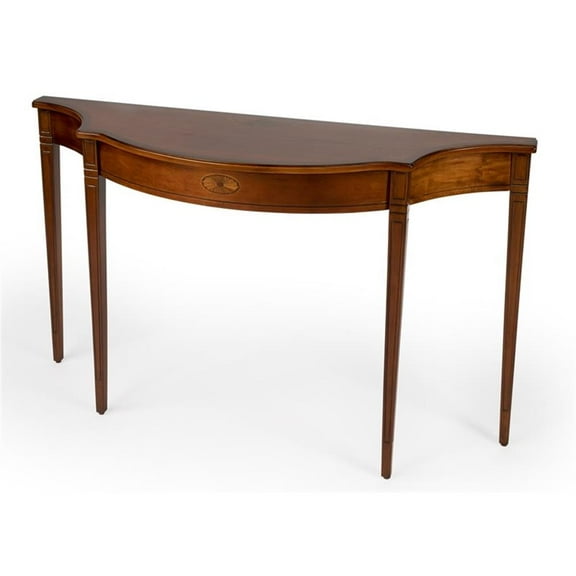 Beaumont Lane Ash Burl Console Table in Brown