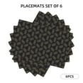 thumbnail image 2 of Placemats Set Of 4 / 6, Gold Dark Blue Snowflake Print Placemats For Dining Table Indoor/Outdoors Heat Resistant Washable Placemats 18" X 12", 2 of 8