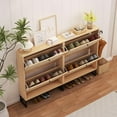 thumbnail image 5 of Wirrytor Shoe Storage Cabinet with Flip Drawers for Entryway, Freestanding Shoe Organizer, Holds up to 20 Pairs of Shoes,, Natural, 5 of 10