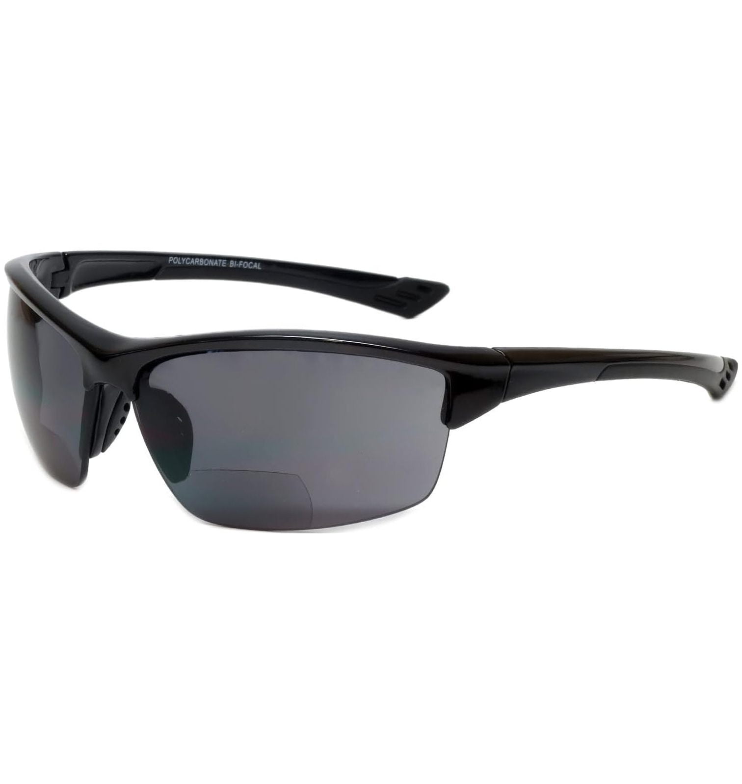 Sport 202BF Bifocal Reading Safety Glasses Readers Men Women Anti Fog Wrap Around Tinted UV Protection Semi-Rimless