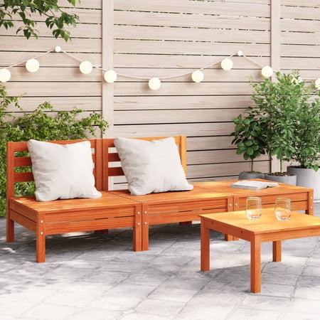 3-Seater Patio Sofa with Solid Pine Wood, Weather-Resistant Upholstery, Comfortable Cushions - Ideal for Outdoor Spaces and Gatherings