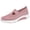 Pink, variant on Women's Knitting Orthopedic Mules Lightweight Arch Support Wedge Slip on Sneakers Summer Outdoor Non Slip Walking Shoes for Daily Work Pink Size 8.5